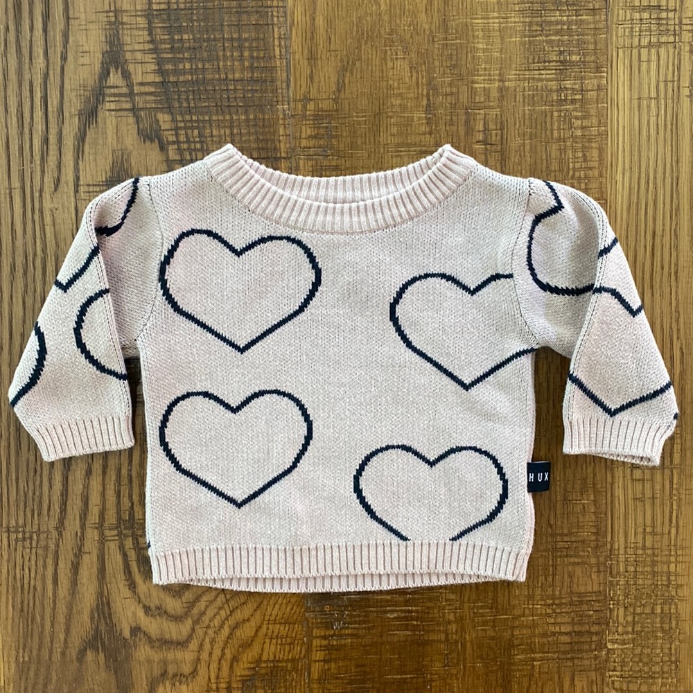 HUXBABY heart sweater